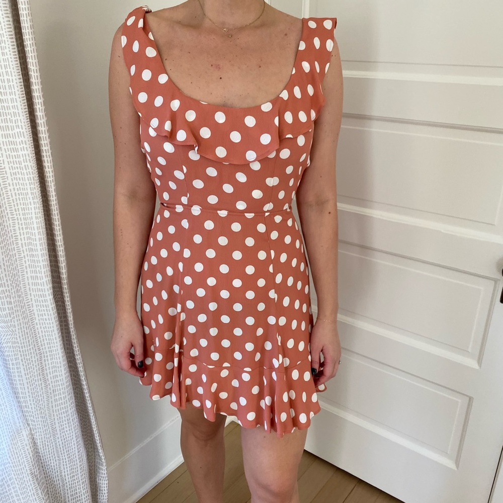 Salmon Polka Dot Dress